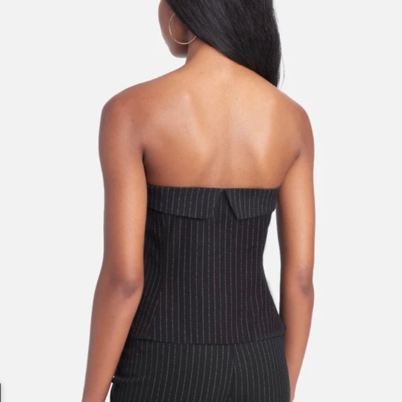 BEBE ZIPPER FRONT TAILORED PINSTRIPE BUSTIER Size 6 NWT SOLD OUT - Picture 9 of 11